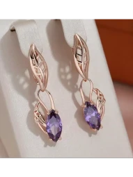 Серьги Фиолетовый Лист