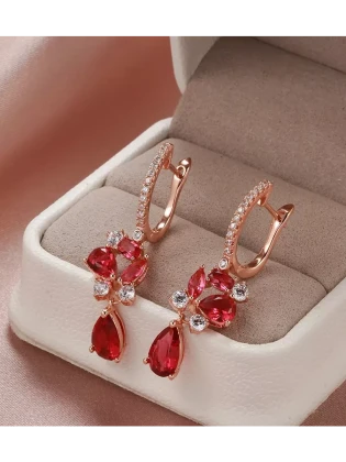 Серьги бижутерия Красные