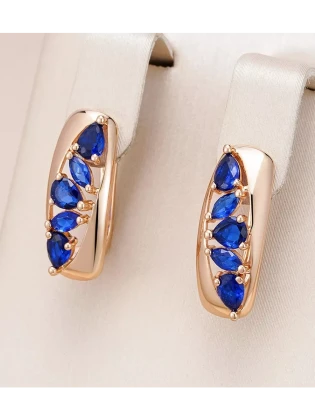 Серьги бижутерия Синий камень