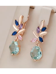 Серьги кристальные цветы