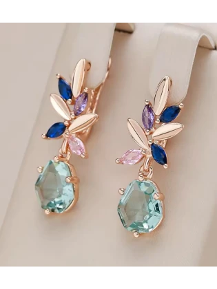 Серьги кристальные цветы