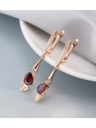 Серьги длинные под золото бижутерия
