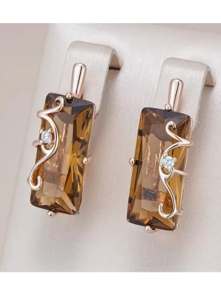 Серьги бижутерия Янтарные