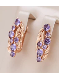Серьги Фиолетовые Листья