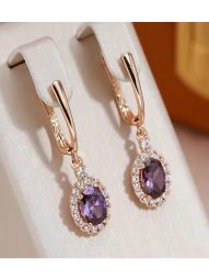 Серьги висячие фиалки