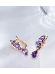 Серьги фиолетовые капли