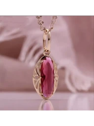 Кулон бижутерия узорчатый с камнем