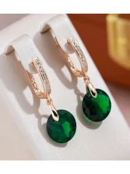 Серьги изурудная монета