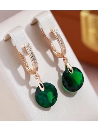 Серьги изурудная монета