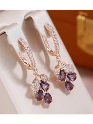 Серьги Фиолетовые Листья