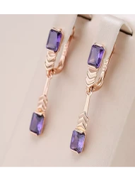 Серьги бижутерия фиолетовые палочки